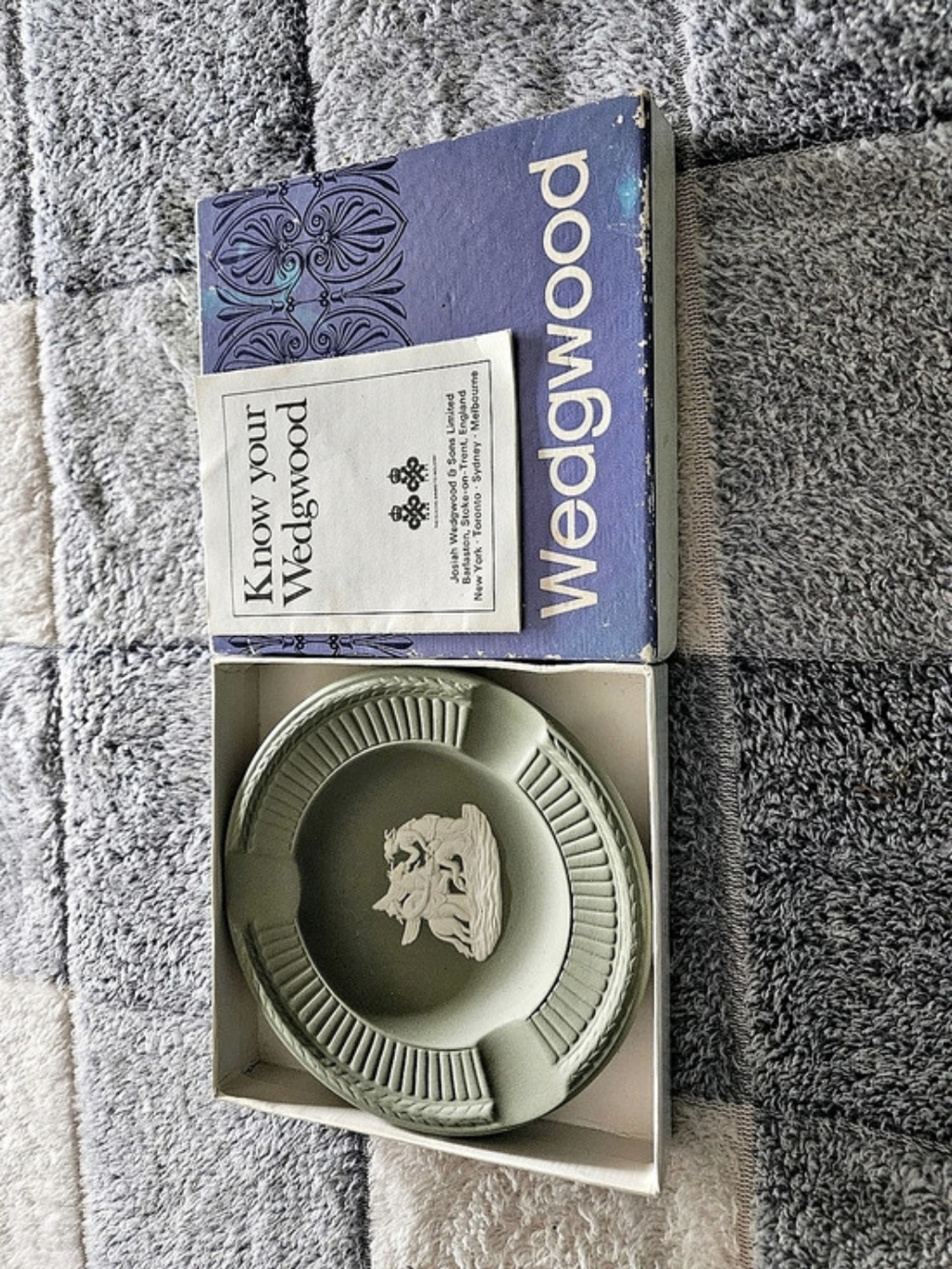 Wedgwood Sage Green Jasperware Ashtray